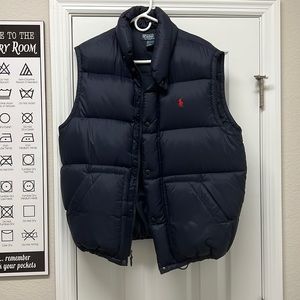 Blue Polo Down Filled Bubble Vest L